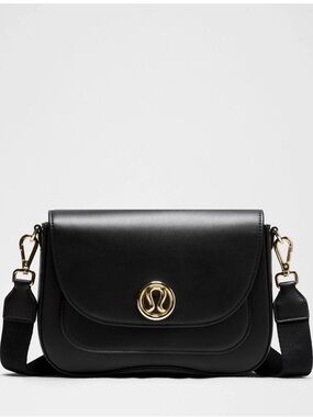 lululemon athletica Black Crossbody Bag with Gold Hardware